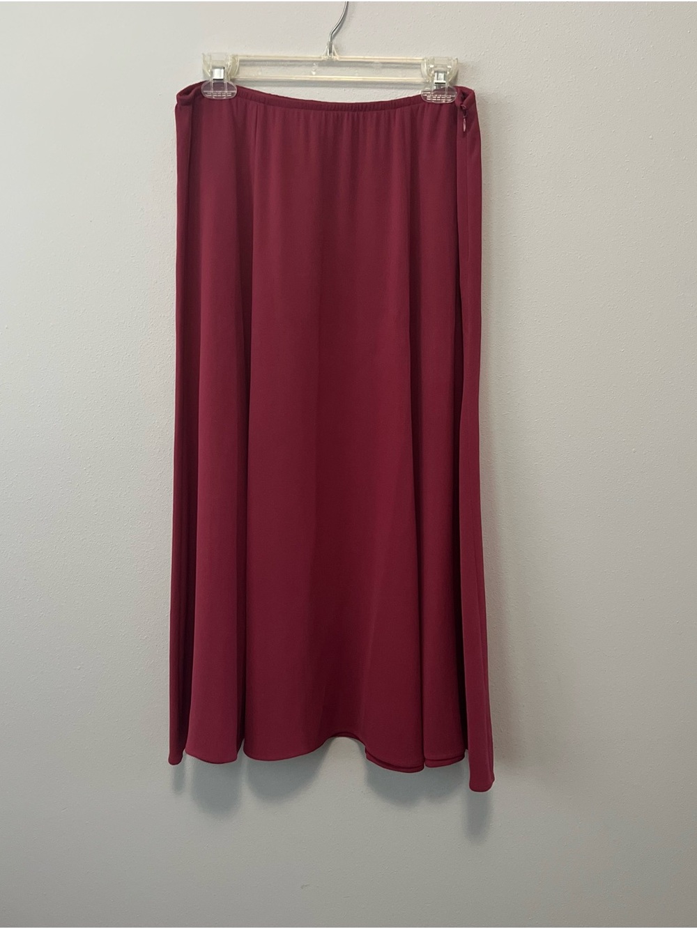 Eileen Fisher Wine Color Silk Midi Skirt Size M